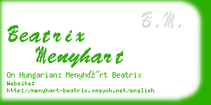 beatrix menyhart business card